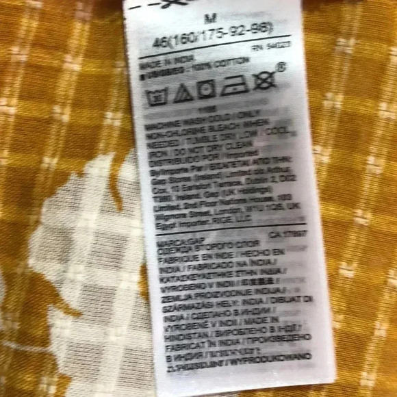 GAP Flutter Short sleeve,scoop neck tie, mustard floral cotton top - Picture 9 of 9